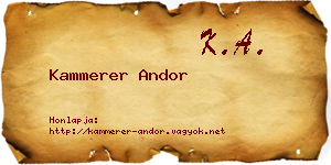 Kammerer Andor névjegykártya